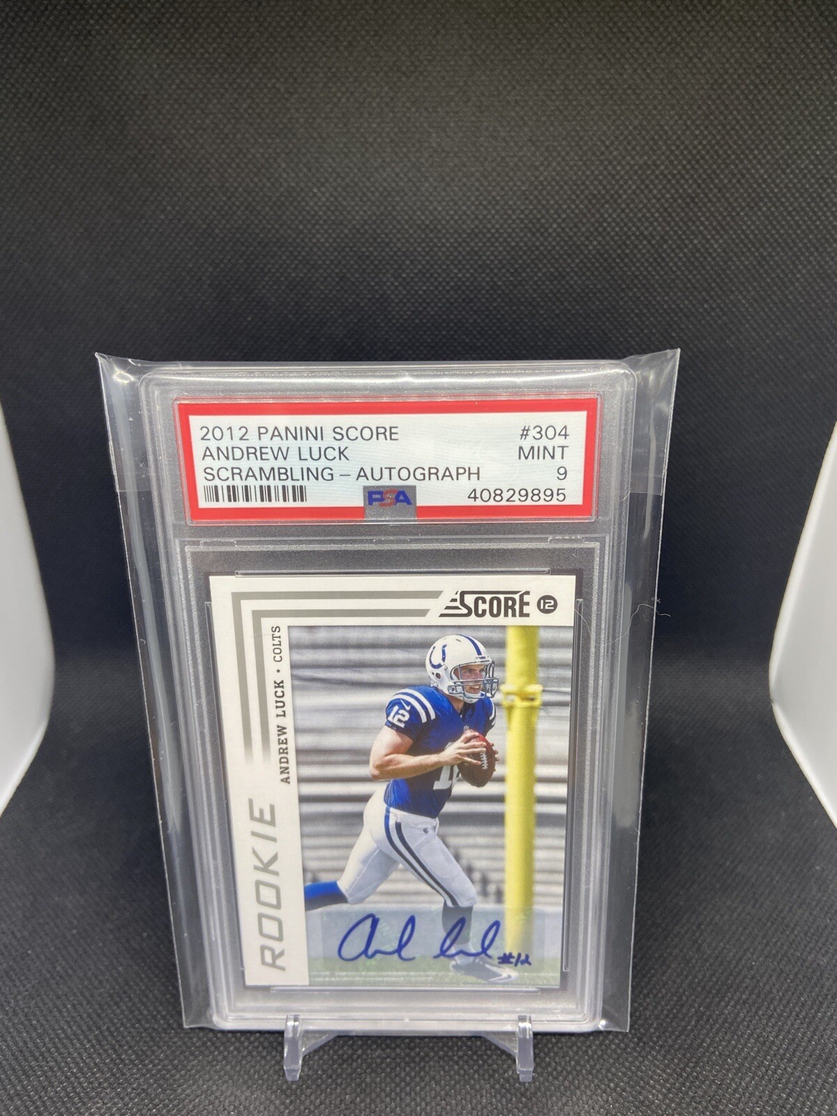 Andrew Luck Panini Score #304 Scrambling-Autograph