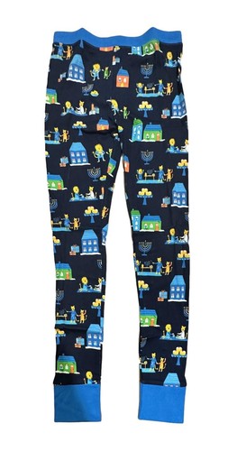 Kids' Hanukkah Lions Print Matching Family Pajama Set - Navy Blue 10 - Picture 2 of 3