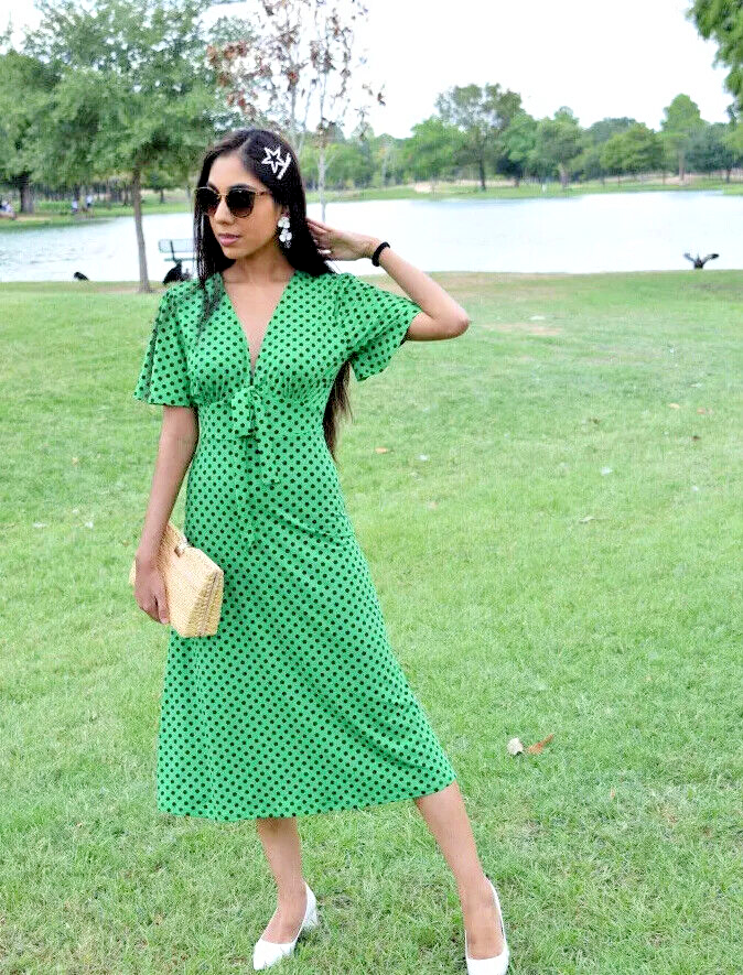 zara polka dot dress green Rent Asos Design Flutter Sleeve Cowl Neck Maxi Dress In Apple Green main image 1