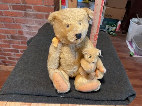Vtg. Steiff Mama & Baby bears golden mohair L.E. Of 8000 from 1981  in Ex. Con. - Picture 1 of 16
