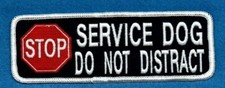 STOP - SERVICE DOG - DO NOT DISTRACT - 2" x 6" - service dog vest patch