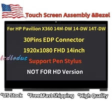 For HP Pavilion 14-dw0001la 14-dw000la FHD LED LCD Touch Screen Assembly＋Bezel