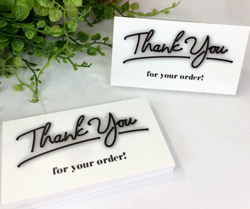 Thank You for Your Order Business Cards for Small Business, White Black 3.5x2" - 第 2/8 張圖片