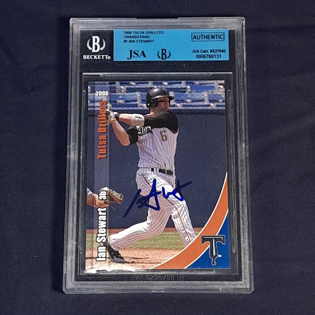 Ian Stewart Signed 2006 Grandstand Tulsa Drillers JSA BGS Card #1