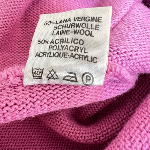 Vintage Knit Batwing Jumper Pink With Bead Applique 80s Italy - Picture 11 of 14