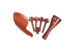 New 4/4 Violin Kit Violin Peg Tailpiece Chinrest Endpin Redwood Nice Inlay