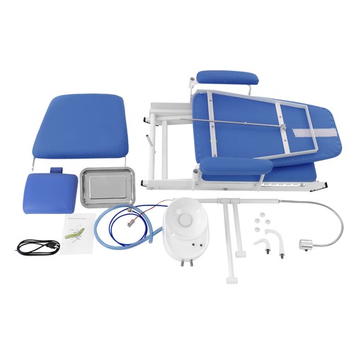 Sedia mobile pieghevole portatile blu sedia dentale indipendente con luce led moderna - Foto 5 di 20