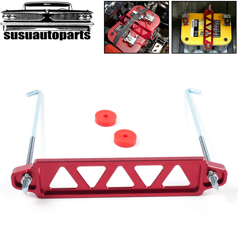Red Aluminum Car Battery Tie Down Brace Holder Mount Bracket for Honda Civic EG
