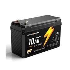12V 10Ah LiFePO4 Lithium Battery, 5000+ Deep Cycles, IP67 Waterproof Lithium ...