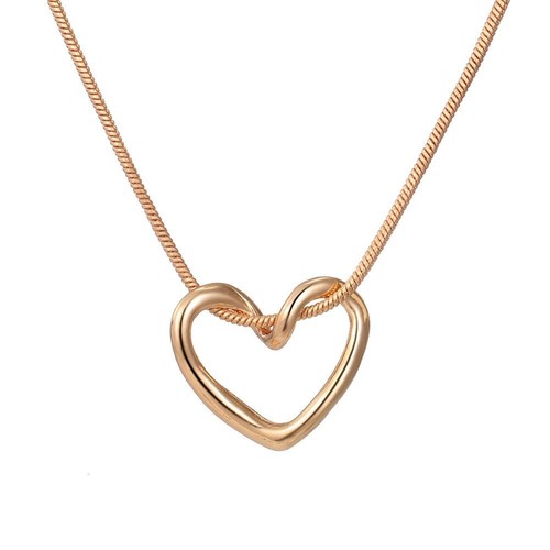 Hollow Clavicle Chain Metal Sweater Chains Love Heart Pendant Necklace Women - Picture 7 of 14