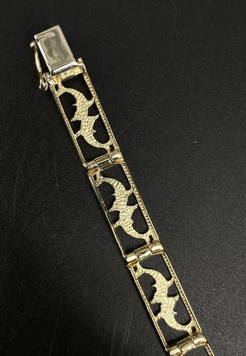 14KT Yellow & White Gold Dolphin Link Bracelet – Approx. 8" - 12.08g - Picture 5 of 10