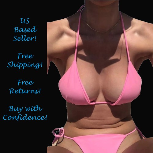 String Bikini Pink Sexy Women Brazilian G-String Set Thong Swimwear Swimsuit - Picture 14 of 57