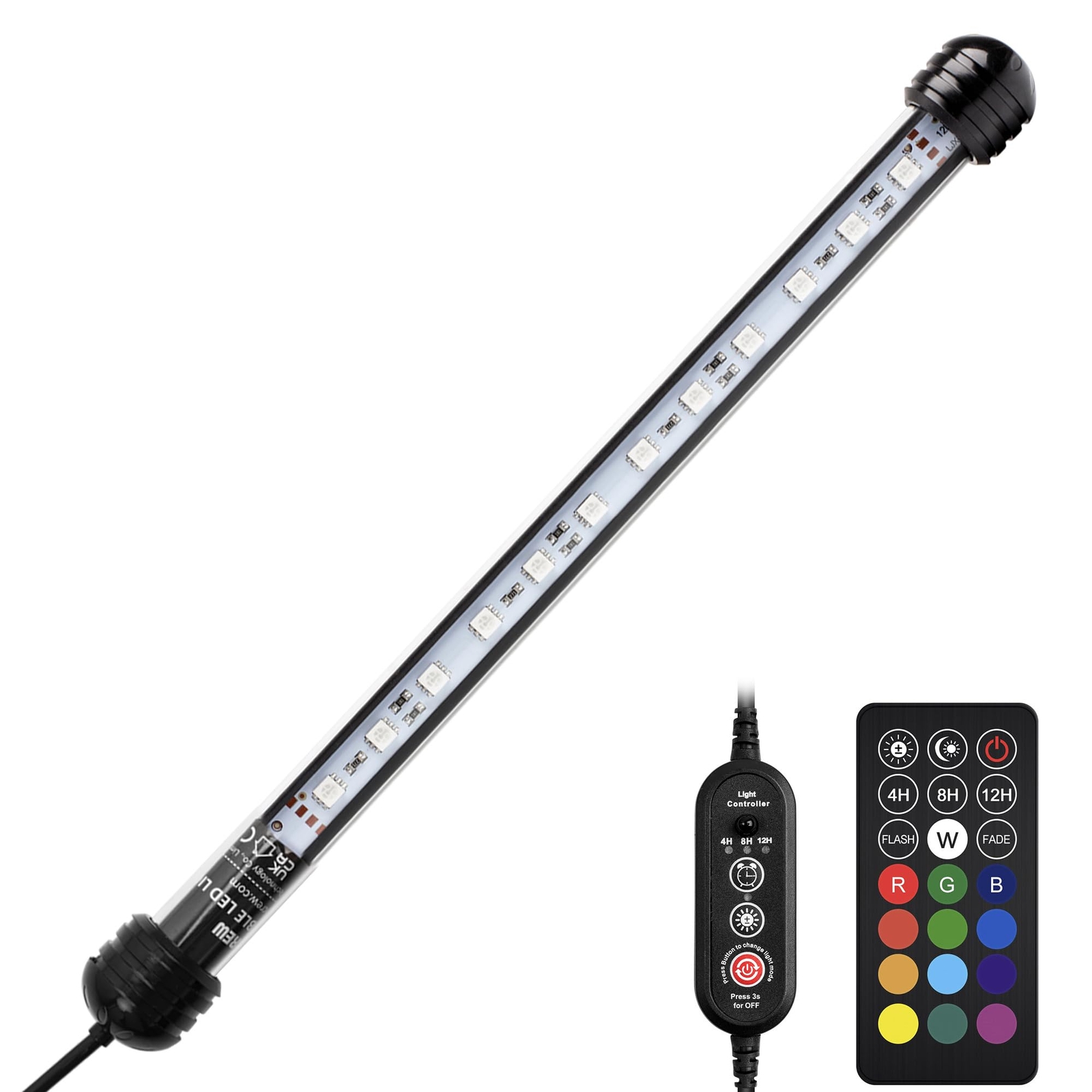 NICREW Submersible RGB Aquarium Light Underwater Fish Tank Light with Timer M...