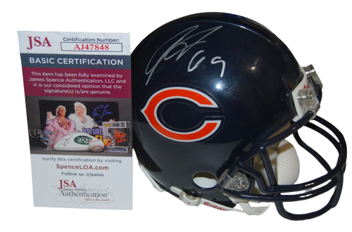 JARED ALLEN signed (CHICAGO BEARS) mini football helmet JSA COA AJ47815