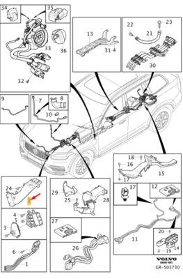 VOLVO XC90 MK2 Hochvolt Kabelbaum Kanal 30644743 NEU ORIGINAL