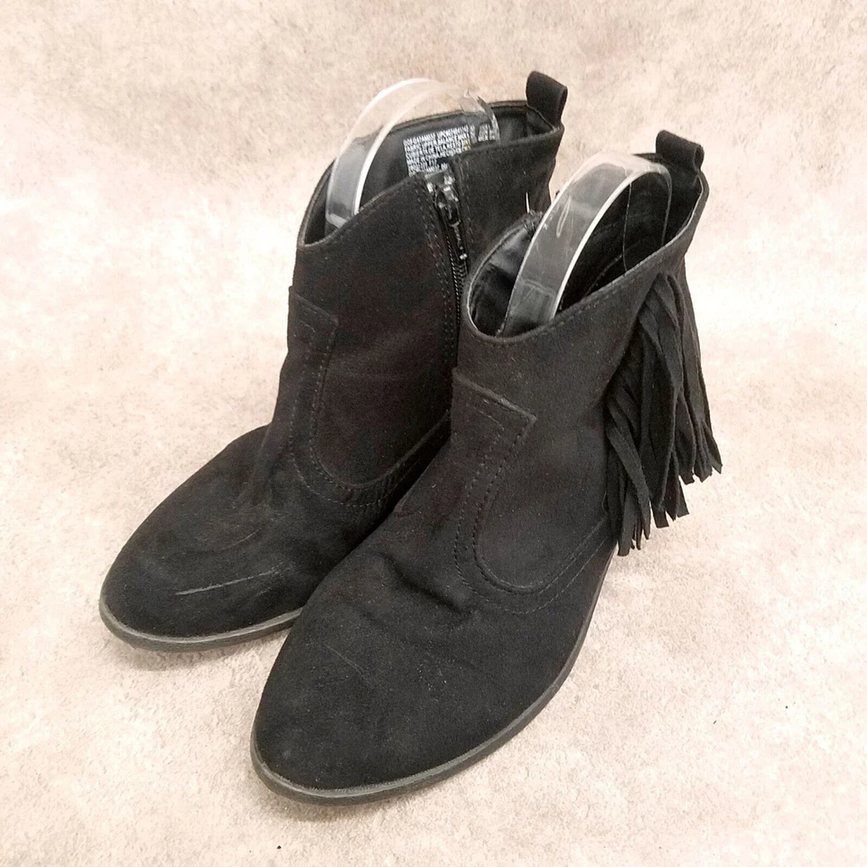 Женские сапоги Faded Glory GGFG47AM037 размер 6 черная ткань сбоку на молнии ботильоны - Изображение 4 из 4