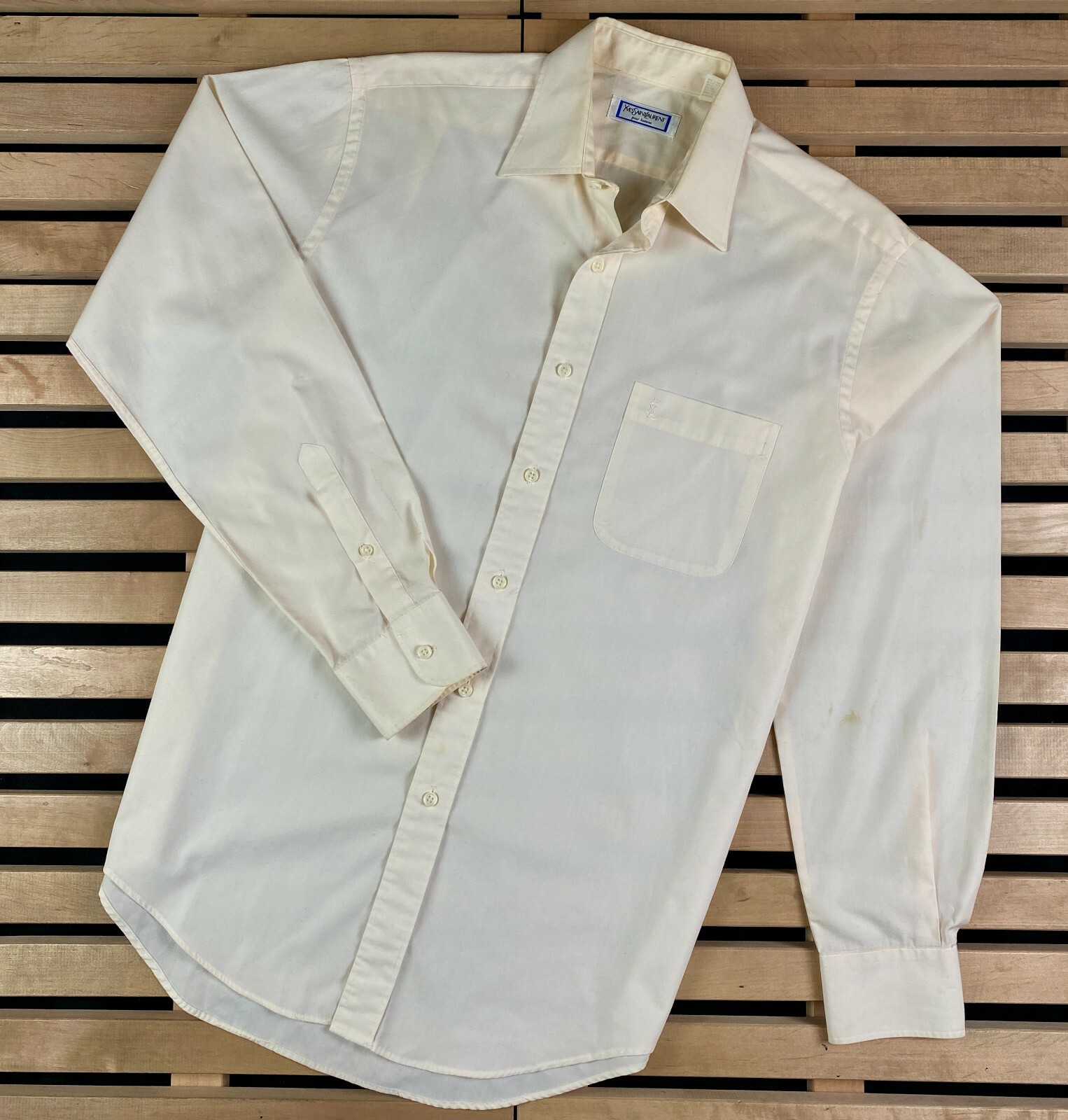 Camicia da uomo vintage a maniche lunghe Yves Saint Laurent taglia 39
