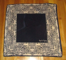 Diane von Furstenberg Blue Cream Abstract Border 100 Silk Square Scarf 22"