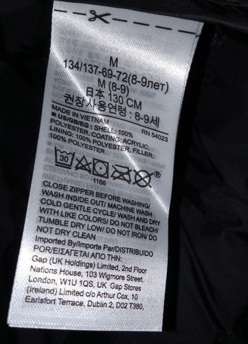 Gap Collection Cold Control Lightweight Puffer Zip Jacket Girls M Black ~ New - Picture 5 of 7