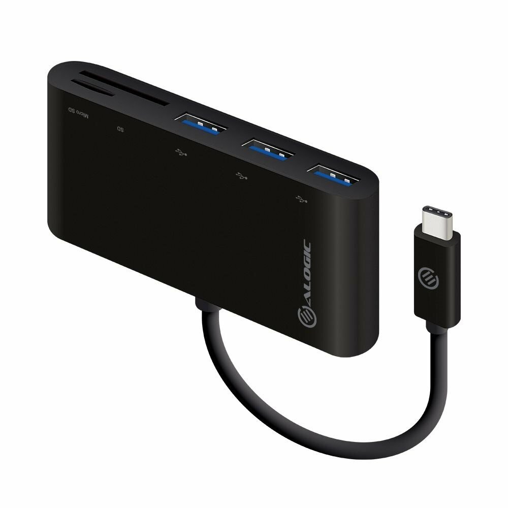 ALOGIC USB-C to Multi Micro SD Card Reader & 3 Port USB Hub USB 3.0 OPEN BOX