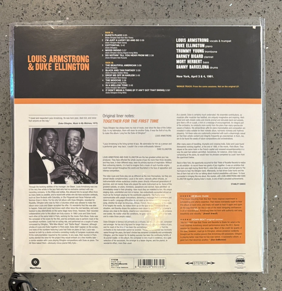 Louis Armstrong & Duke Ellington – The Great Summit - WaxTime In Color – 950630 - Image 4 of 4