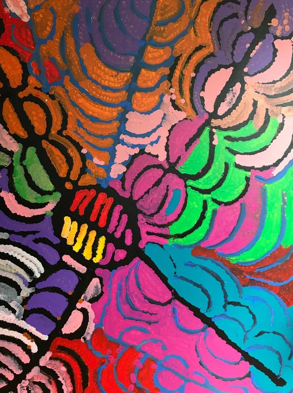 Original Large Painting by Lorna Fencer Napurrula Australian Aboriginal Art