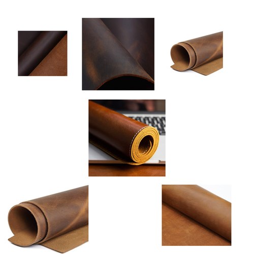 Handgefertigte Echtleder Schreibtischunterlage Matte Löscher maßgefertigt Laptopunterlage cognac braun hellbraun - Bild 9 von 15