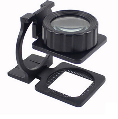 1PC 20x Folding Linen Tester Loupe Metal Thread Counter Magnifier Cloth Test