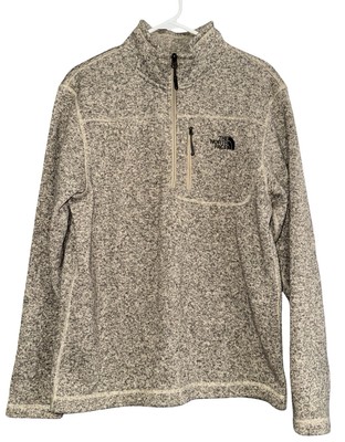 The North Face 1/2 zip pullover Fleece Men's L Beige knit better Comfy Sweater