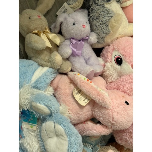 Lote de 30 peluches de Pascua conejitos primavera peluches colores pastel decoración para niños - Imagen 3 de 7