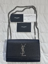 Saint Laurent Kate Black Leather YSL Chain Crossbody Bag- Small