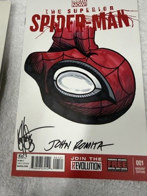 Superior Spider-Man #1 Dynamic Forces Signed John Romita Sr Sketch Remark 8/25