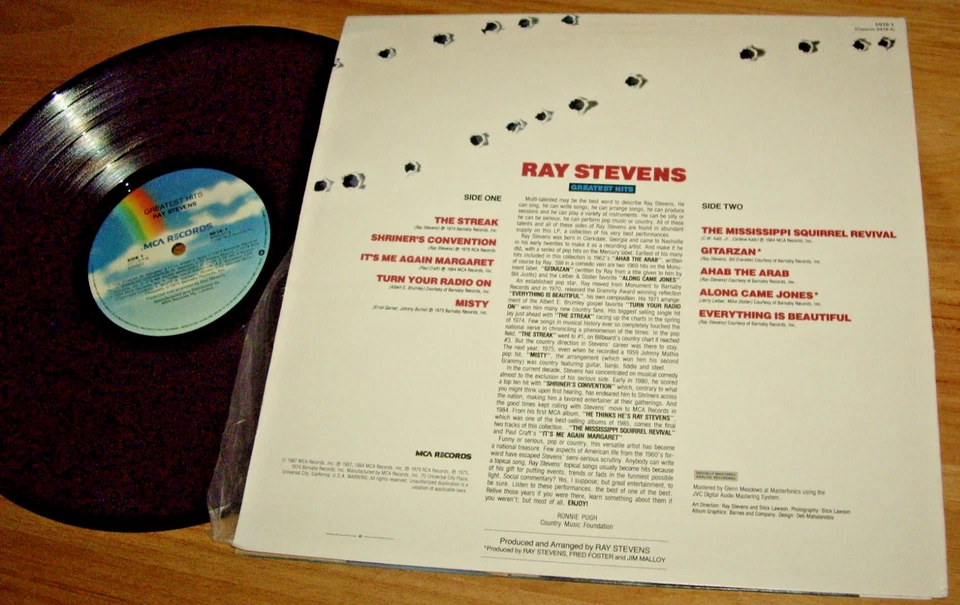 RAY STEVENS *OZ 1st Press 12'' LP ' GREATEST HITS ' 1987 VGC - Image 2 of 2