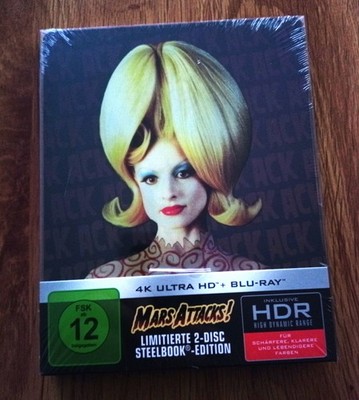 MARS ATTACKS! LIMITIERTE STEELBOOK IM PET SCHUBER 4K BLU RAY + BLU RAY NEU & OVP