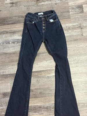 SKY JEANS Women s Dark Wash Bootcut Jeans Blue Stretch 5-Pocket, 1 R/H2271