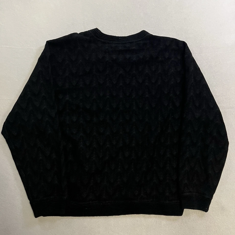 Suéter Jhane Barnes Para Hombres XL Rayón Mezcla Lana Tejido Geométrico Pullover Cuello Redondo Foto 2 de 4