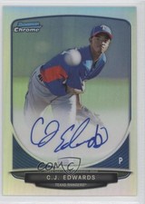 2013 Bowman Chrome Prospects Refractor /500 Carl Edwards Jr CJ #BCP-CE Auto 3v0