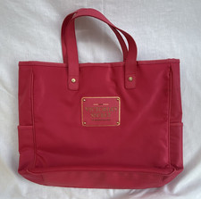 Victoria's Secret Pink Tote Bag Gold Logo Stud Accents Snap Closure Lined