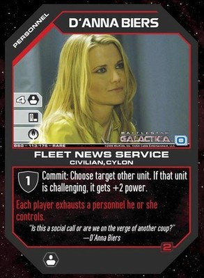 D'Anna Biers, Fleet News Service - Base Set - Battlestar Galactica CCG
