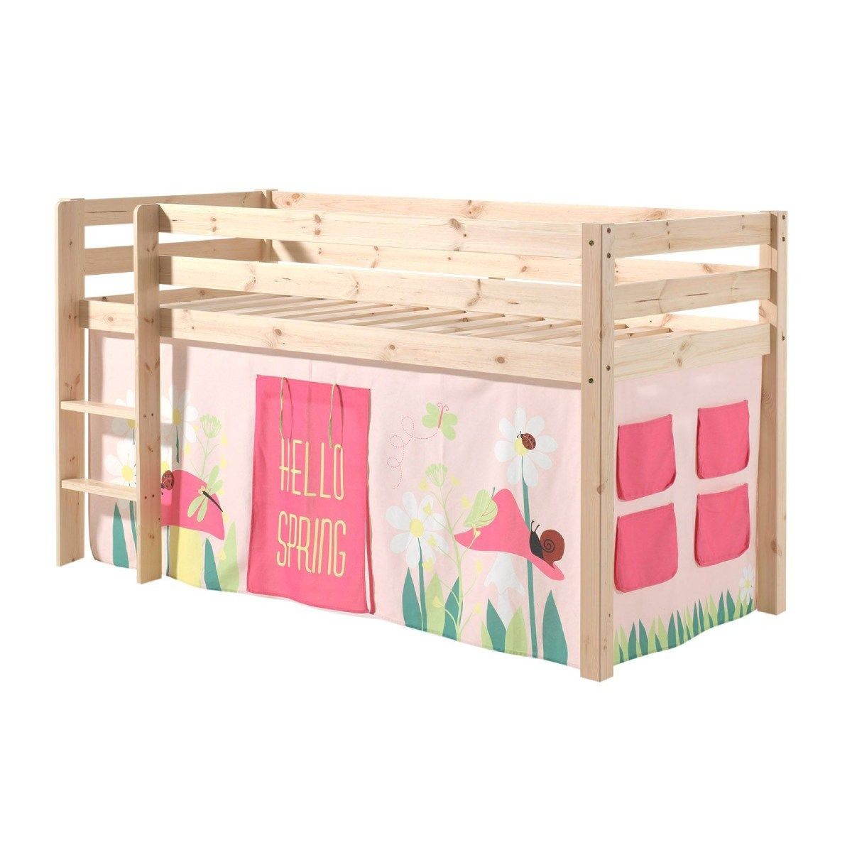 Lit enfant pino spring 90x200cm naturel pour favoriser l'autonomie