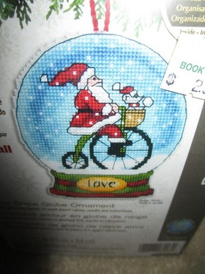 Dimensions Santa Love Snow Globe Christmas Ornament Cross Stitch Kit #70-08903