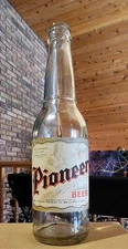 1945 Clear IRTP Pioneer Beer Bottle Full Label. Walla Walla Washington