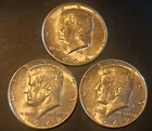 (3) Better Grades Silver JFK Halves (64D, 68D, 69D)--Starts 15% Below Melt