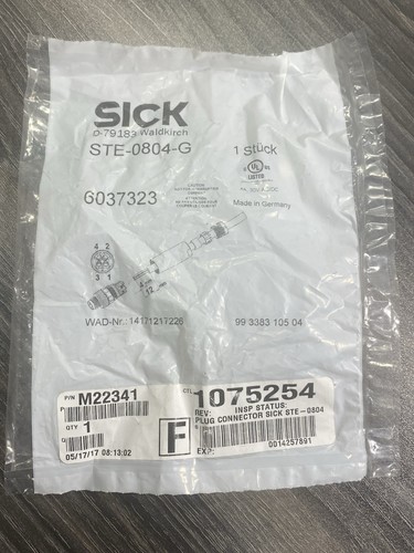 Sick STE-0804-G 6037323 Field Wireable Male M8 4-Pin Plug Connector - USA