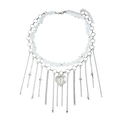 Modern Minimalist Stackable Chokers Featuring Textured Alloy And Organic Stone