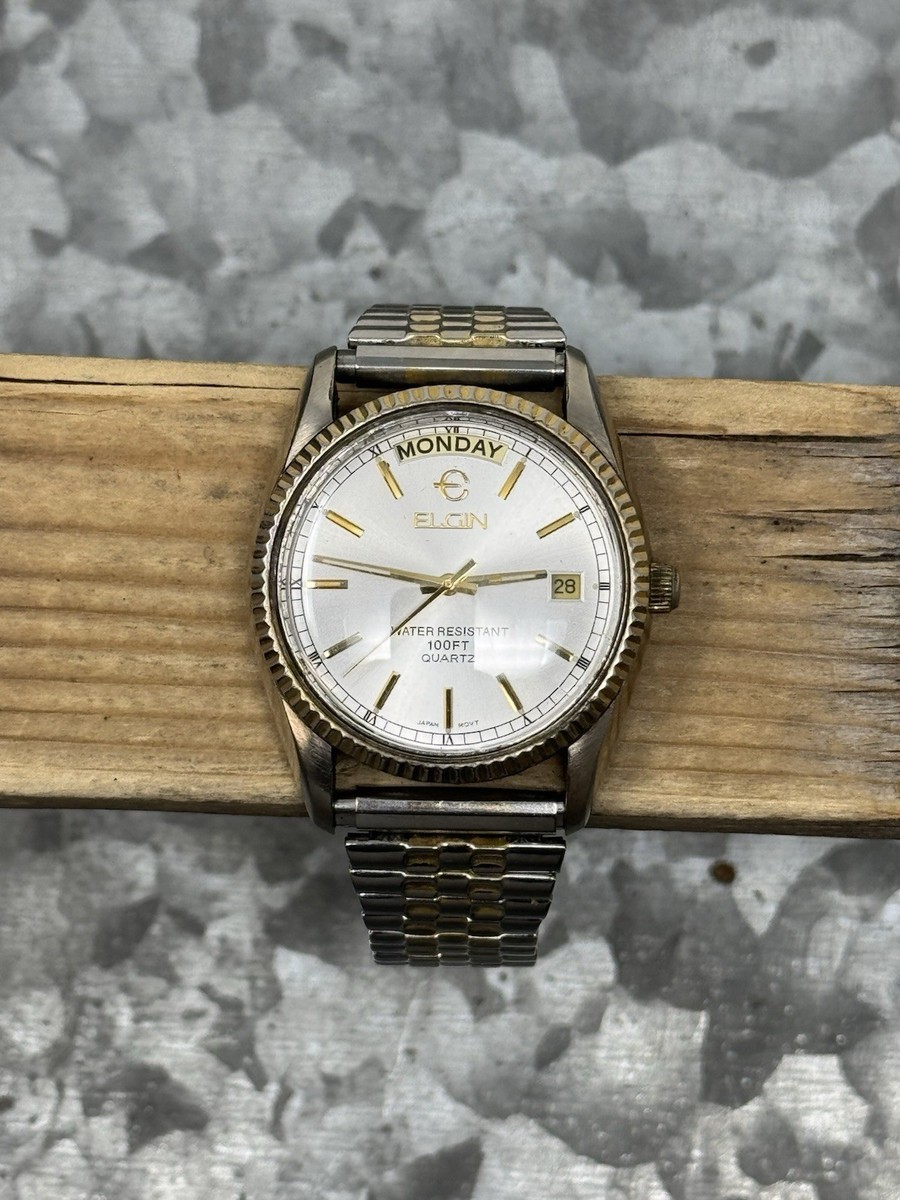 Vintage Elgin Presidential FC400 Day/Date Quartz Men