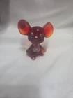 Vintage Fenton Glass Mouse Figurine Ruby Red  Handpainted Signed