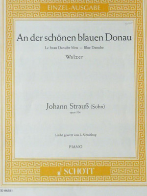Musiknoten / Einzelpartitur  '' An der schönen blauen Donau '' von Johann Strauß