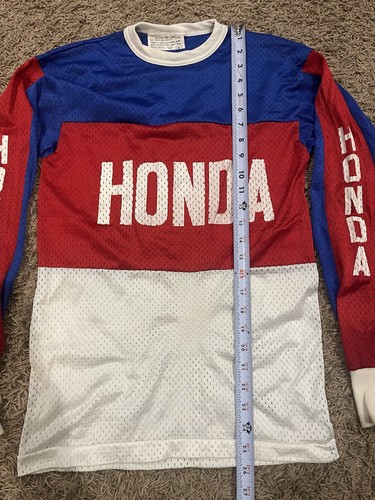 Vintage Honda Racing Mesh Jersey Motocross 70s 80s Colorblock Small Distressed - Picture 2 of 18