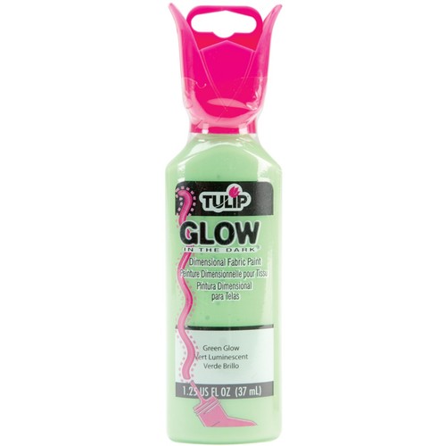 Tulip Dimensional Fabric Paint 1.25oz-Glow In The Dark Green 65000G-65177